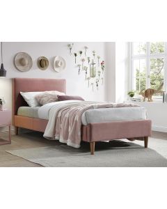 ŁÓŻKO ACOMA VELVET 90X200 ANTYCZNY RÓŻ/DĄB TAP. BLUVEL 52