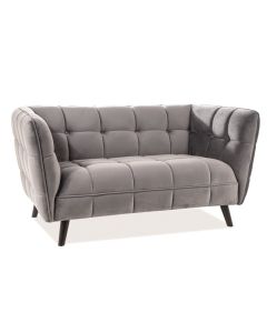 SOFA CASTELLO 2 VELVET SZARY BLUVEL 14 / WENGE