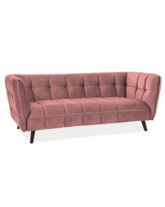 SOFA CASTELLO 3 VELVET RÓŻ ANTYCZNY BLUVEL 52 / WENGE