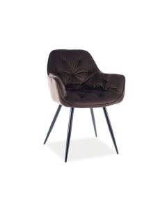 KRZESŁO CHERRY VELVET CZARNY STELAŻ/BRĄZ BLUVEL48