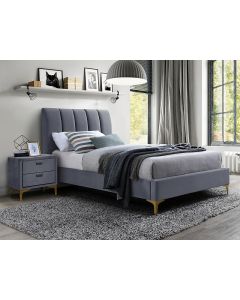 ŁÓŻKO MIRAGE VELVET 90X200 KOLOR SZARY/ZŁOTY TAP. 142