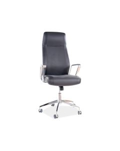 FOTEL OBROTOWY Q-321 CZARNY EKOSKÓRA