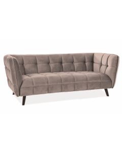 SOFA CASTELLO 3 VELVET BEŻOWY BLUVEL 28 / WENGE