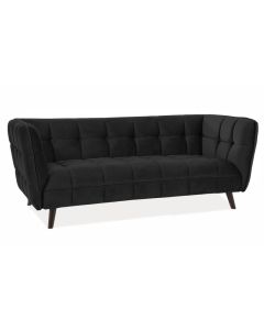 SOFA CASTELLO 3 VELVET CZARNY BLUVEL 19 / WENGE