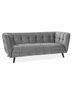 SOFA CASTELLO 3 VELVET SZARY BLUVEL 14 / WENGE