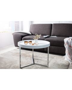 Stolik Modular FI60 cm | biały ze zdejmowaną tacą | chromowana podstawa