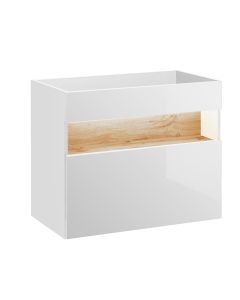 Szafka pod umywalkę 80 cm, podwieszana Bahama White 821 Podświetlenie LED