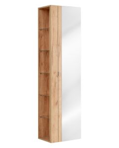 Szafka wysoka, słupek wiszący z lustrem 45 1D Capri Oak 803