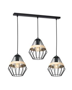 Lampa wisząca CLIFF BLACK 3xE27