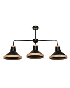 Lampa sufitowa SALMA BLACK / WOOD 3xE27 60W