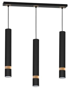 Lampa wisząca JOKER BLACK/WOOD 3xGU10