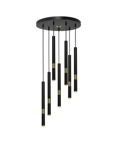 Lampa wisząca MONZA BLACK / GOLD 7xG9 8W