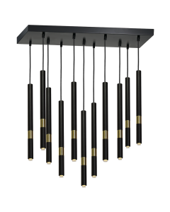 Lampa wisząca MONZA BLACK / GOLD 11xG9 8W