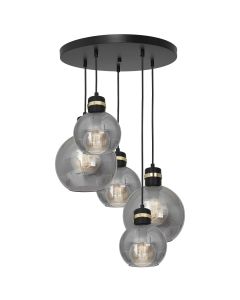 Lampa wisząca OMEGA BLACK / GOLD 5xE27 Koło