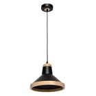 Lampa wisząca SALMA BLACK / WOOD 1xE27 60W