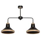 Lampa sufitowa SALMA BLACK / WOOD 2xE27 60W