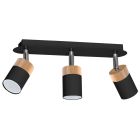 Lampa sufitowa JOKER BLACK/WOOD 3xGU10