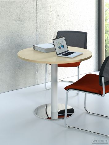 Svenbox Stół biurowy z okrągłym blatem CST08 / FI80 cm