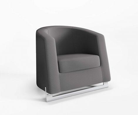 Fotel kubełkowy Noble | chromowana podstawa | kolory