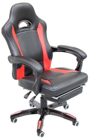 Fotel dla gracza gamingowy z podnóżkiem RACER Y-2686 KDK-Design