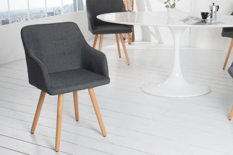 Krzesło tapicerowane  Scandinavia Armlehne / ciemne szare