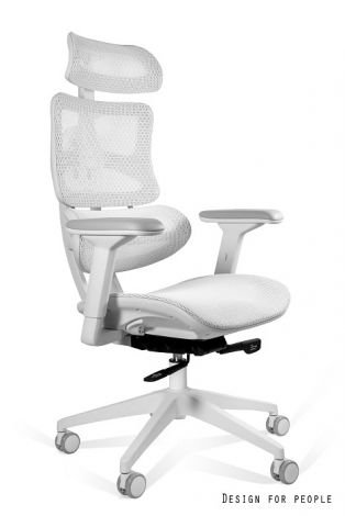 Fotel ergonomiczny ERGOTECH biały UNIQUE | NOWE BHP