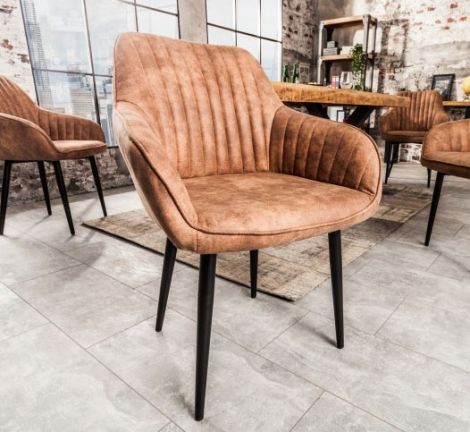 Krzesło tapicerowane Turin vintage brąz