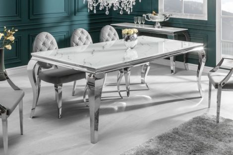 Stół elegancki Modern Barock 180x95 cm biały marmur
