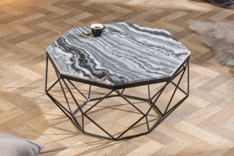 Geometryczny stoli kawowy Diamond / szary marmur 