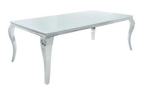Stół Modern Barock 180x90 cm | białe szkło