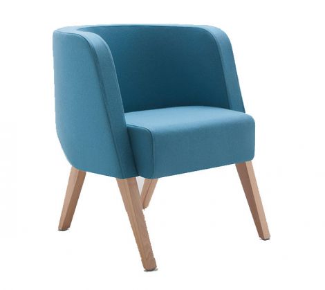 Fotel Neon S - drewniana podstawa | kolory