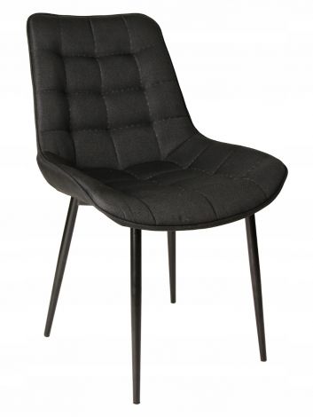 Pikowane krzesło SF-820 czarne na czarnych nogach