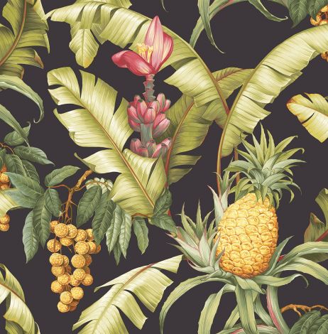 Tapeta liście palmy ananasy kwiaty Maui Maui Wallquest TP80000