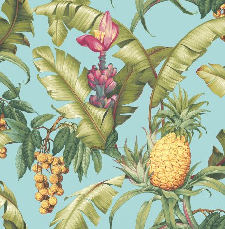 Tapeta liście palmy ananasy kwiaty Maui Maui Wallquest TP80004