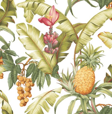 Tapeta liście palmy ananasy kwiaty Maui Maui Wallquest TP80005