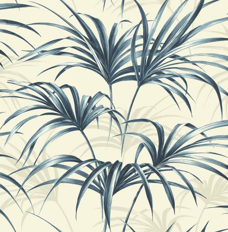 Tapeta liście palmy biała Maui Maui Wallquest TP80612