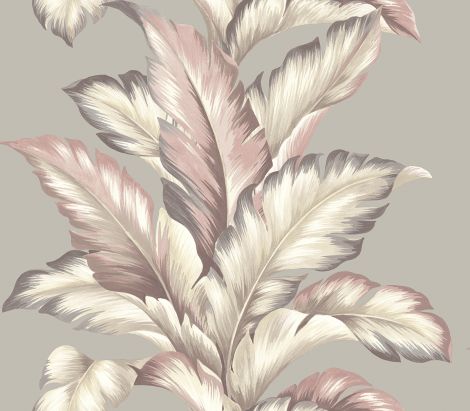 Tapeta liście palmy szara różowa Maui Maui Wallquest TP81201