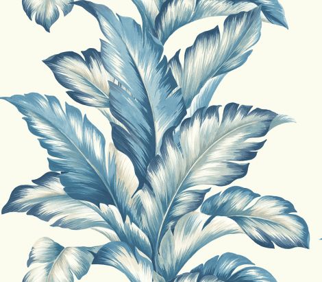 Tapeta Tapeta liście palmy biała niebieska Maui Maui Wallquest TP81202