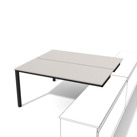 WHITE GRAPH biurko podwójne nakładane WGBN