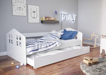 Łóżko dzieciece białe Kacper 140x80 cm