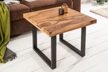 Stolik kawowy Iron Craft 60x60 cm | drewno egzotyczne