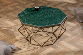 Geometryczny stoli kawowy Diamond / zielony marmur