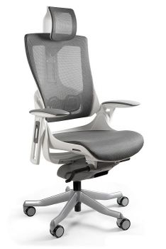 Fotel obrotowy ergonomiczny WAU 2 - Biały/Siatka Unique | kolory | NOWE BHP
