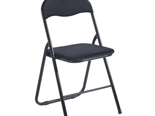 Krzesło składane velvet – Riviera 100 czarne