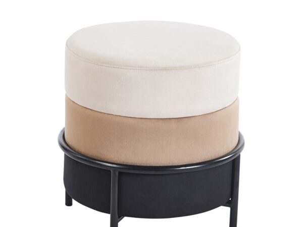 Puf velvet (beż/cappuccino/czarny)