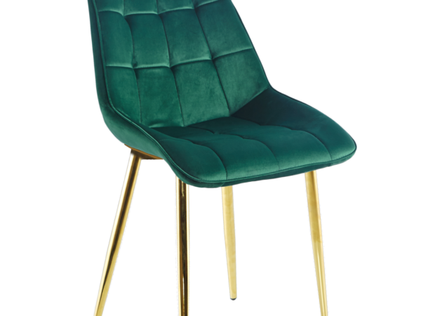 Krzesło velvet (zielone) / złote nogi