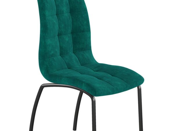 Krzesło velvet (zielone) – czarny stelaż