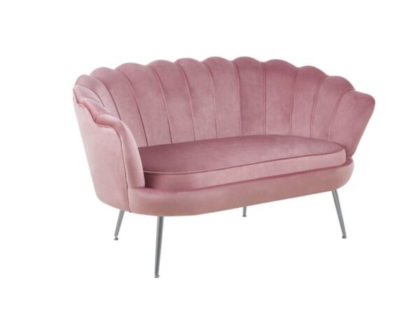 Sofa velvet (różowa) /nogi srebrne)