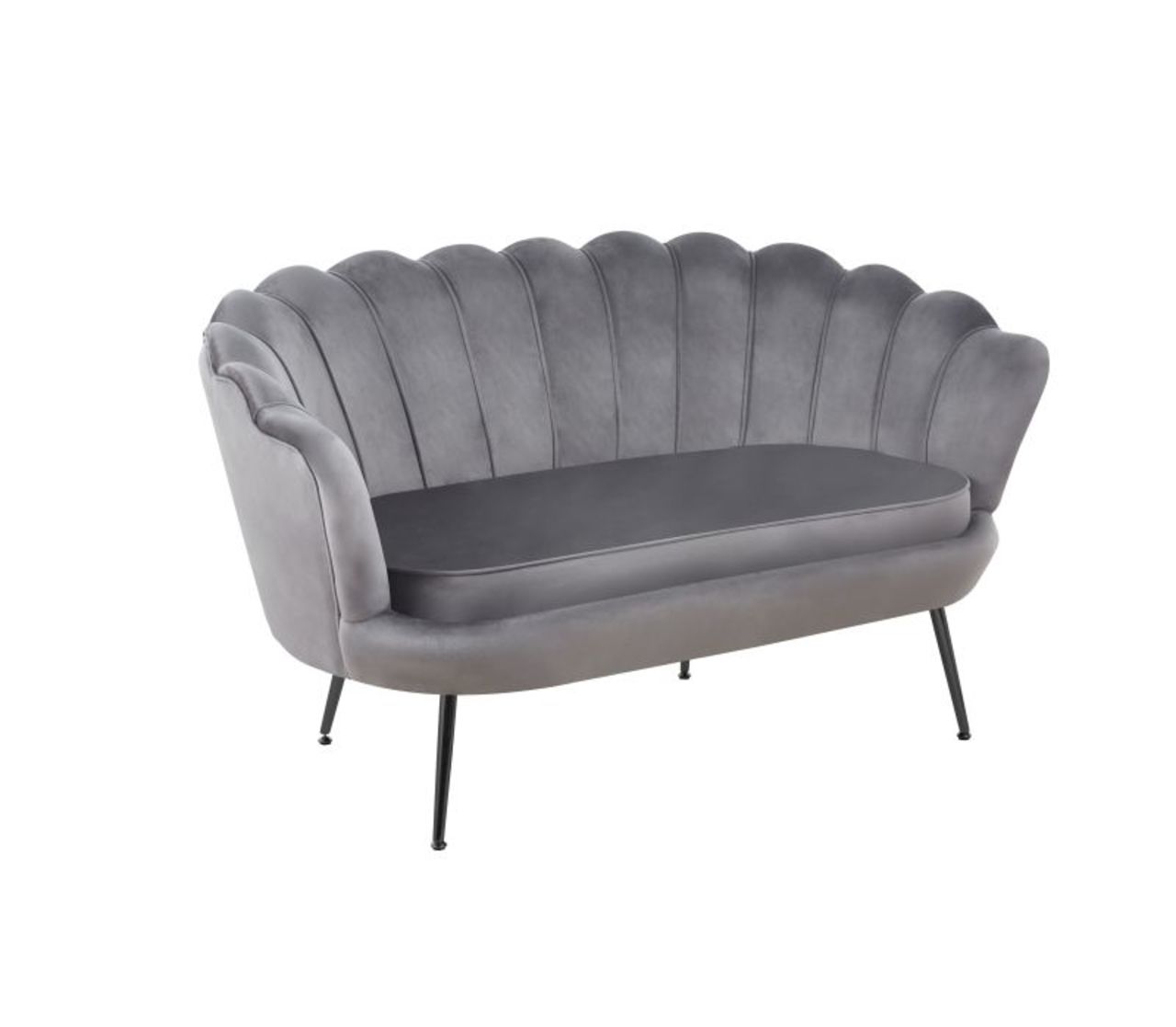 Sofa velvet (szara) /nogi czarne/