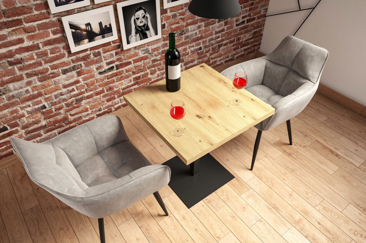 Stół (dąb artisan + noga T) 67x67 - obrazek 4